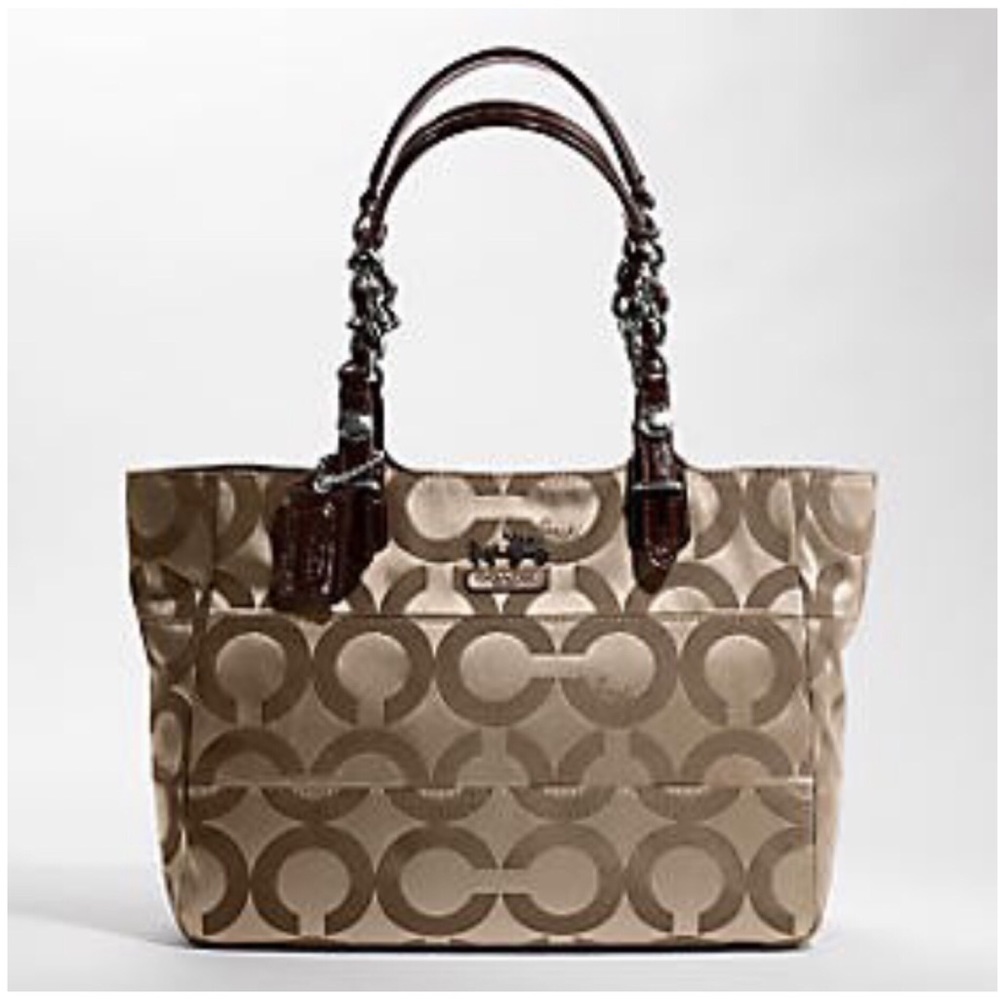 COACH SIGNATURE Tribeca Op Art Sateen Purse